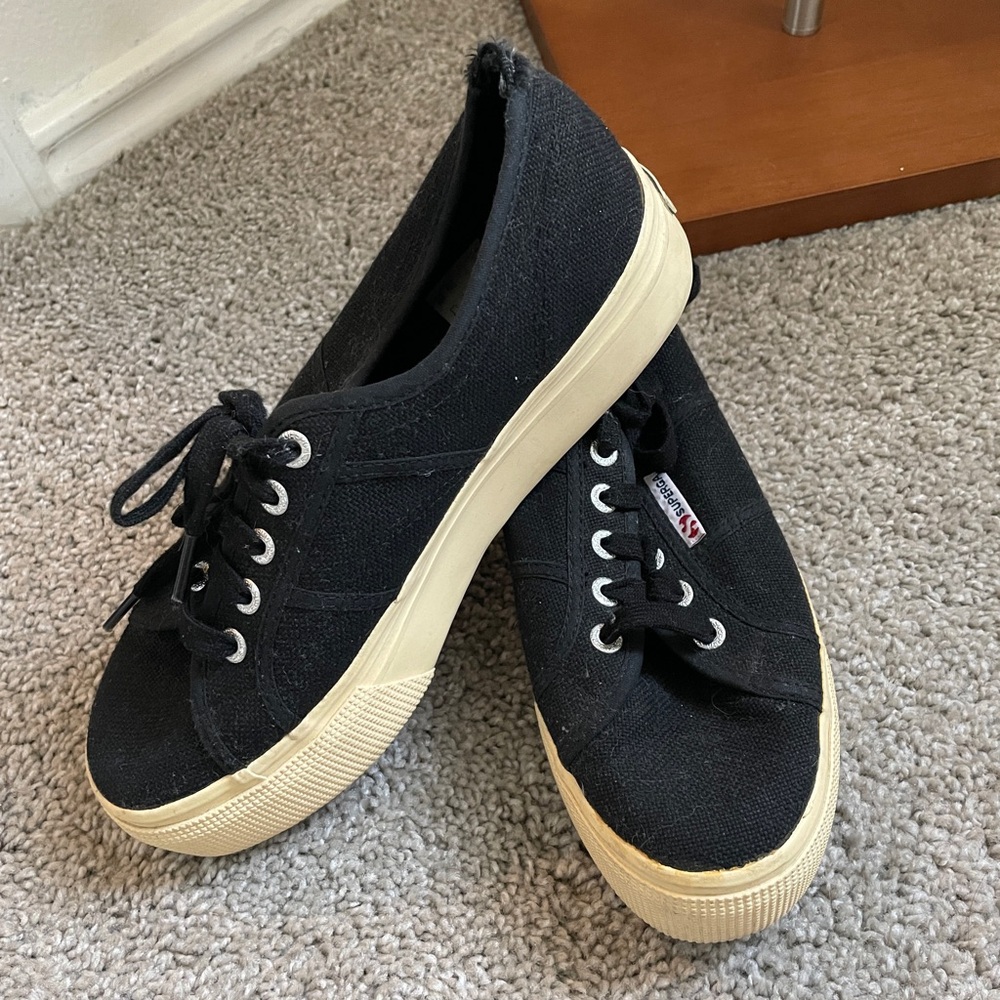 Black Superga Platform